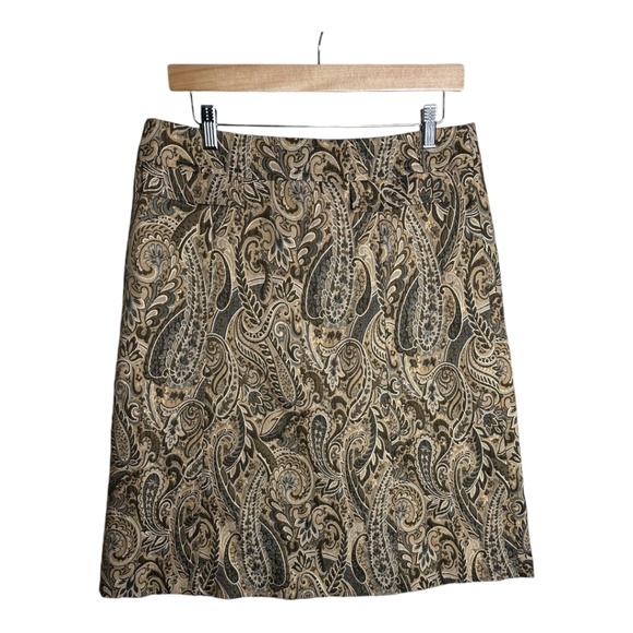 Express Design Studio Gold Paisley Skirt Brocade Straight Size 10 - Picture 1 of 8